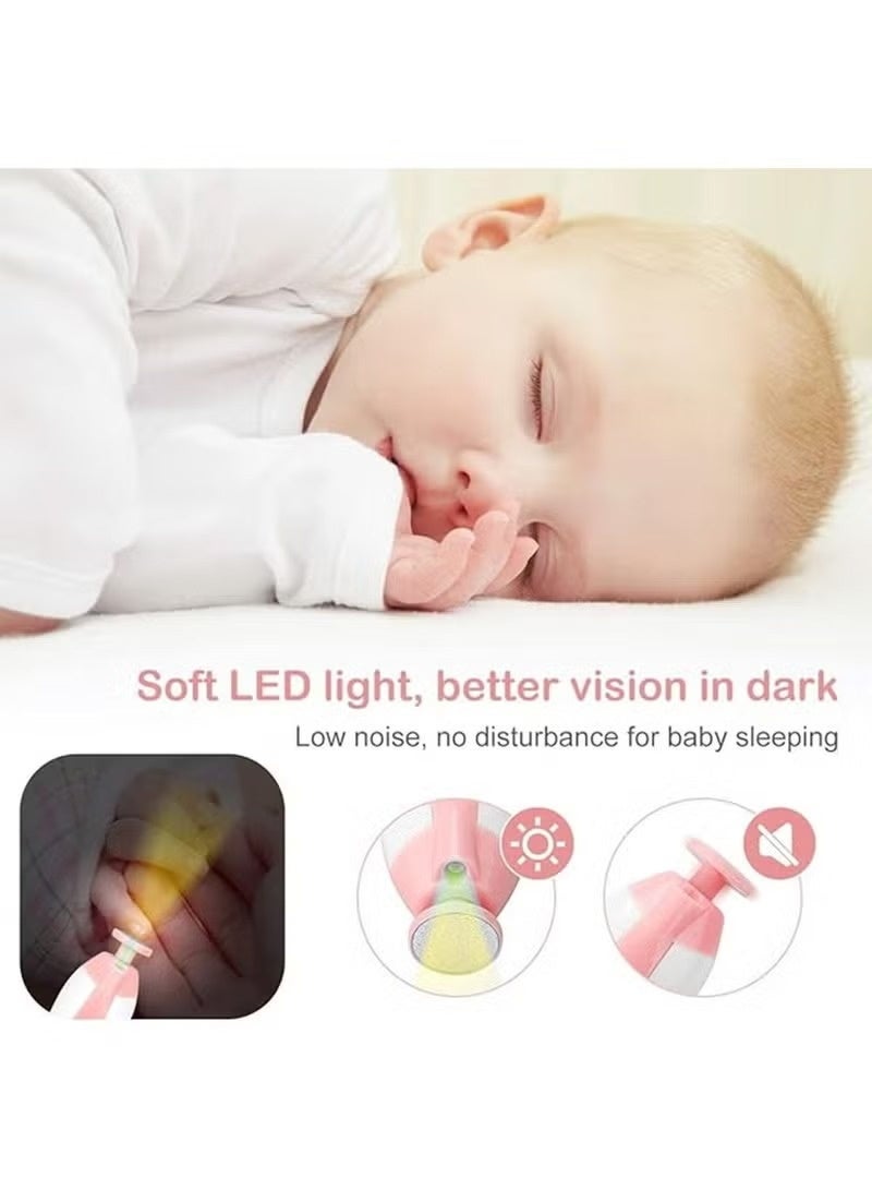 Xpert Baby Nail Trimmer Electric - 6-in-1 Baby Nail Clippers & File Set with LED Light, Portable & Lightweight, Safe for Newborns, Toddlers, Kids, and Adults - Includes 6 Grinding & Polishing Heads - Image 2